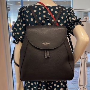 Kate Spade Leila Large Flap Backpack Black